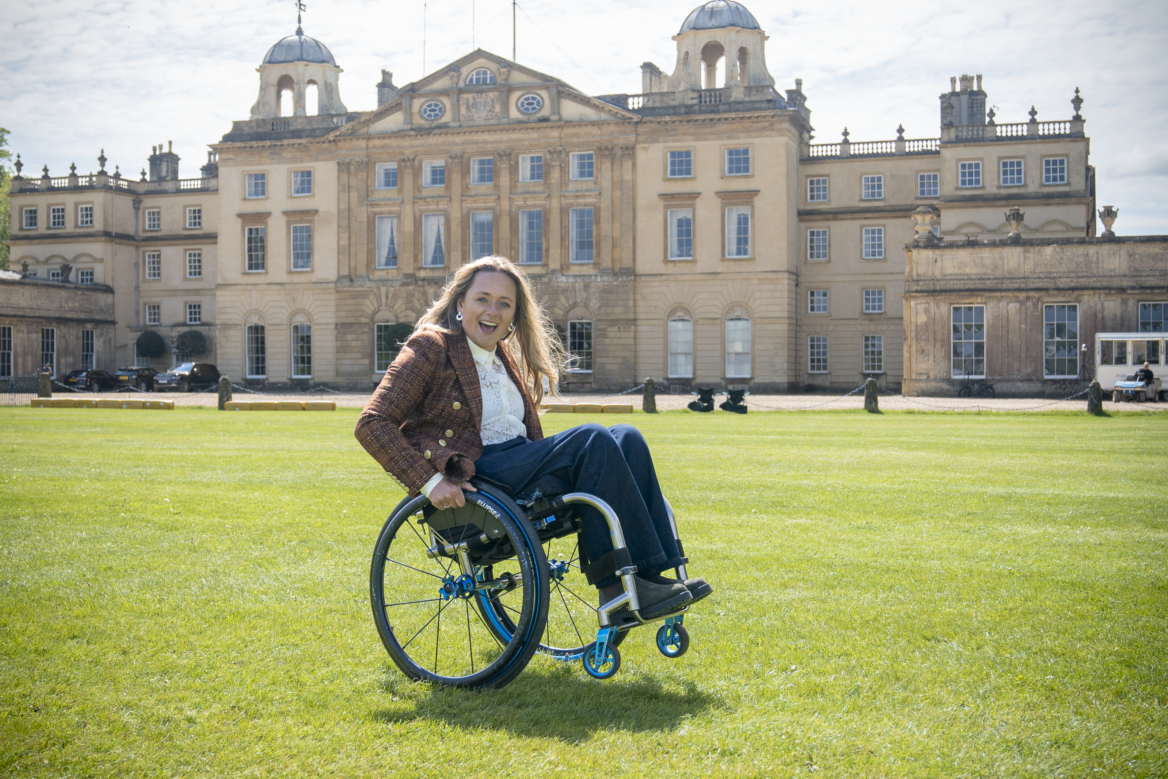 Saffron Cresswell in front of Badminton House